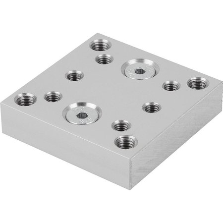 KIPP Adapter Block For Adapter Plate 50X50X12 Aluminum, Anodized K1210.5050